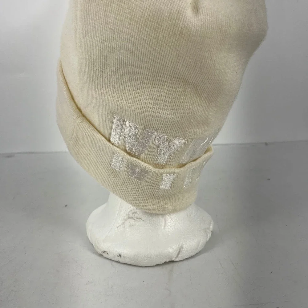 Adidas x Ivy‎ Park Beanie Cream Off White Knit Hat Trefoil Logo OSFM